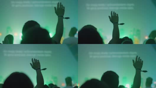 基督徒在青年节或会议上敬拜和赞美高清在线视频素材下载