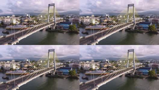 无人机拍摄的苏加诺大桥高清在线视频素材下载