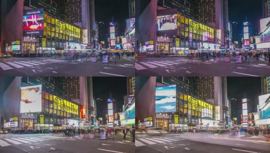 高清延时拍摄:纽约时报广场夜景高清在线视频素材下载
