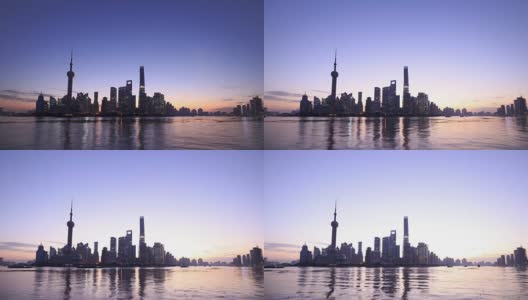 上海的现代城市景观和天际线高清在线视频素材下载