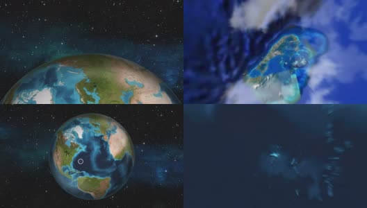 地球放大-百慕大-汉密尔顿高清在线视频素材下载
