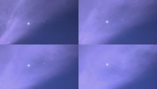 夜空中的星星和云高清在线视频素材下载