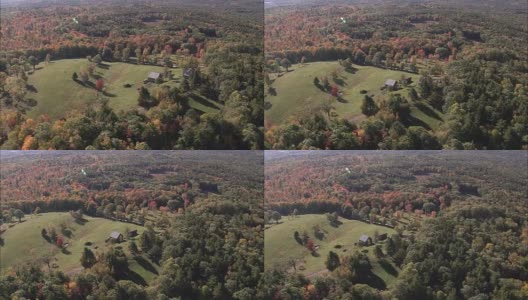 秋天的颜色附近格林维尔-鸟瞰图-新罕布什尔，希尔斯堡县，美国高清在线视频素材下载