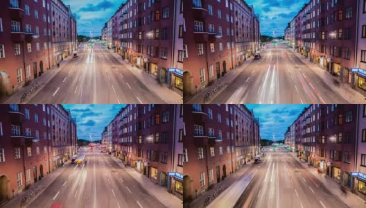 HD Time Lapse: City Street at Dusk高清在线视频素材下载
