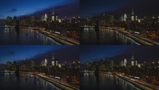 夜晚的时间流逝在纽约曼哈顿市中心高清在线视频素材下载
