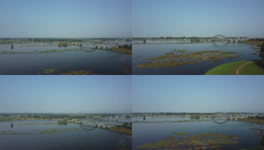 俯瞰满溢的伊塞尔河高清在线视频素材下载