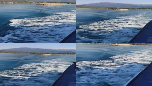 希腊lefkada岛游船后的巨浪高清在线视频素材下载