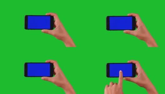4k手使用智能手机在绿色屏幕上显示色度键高清在线视频素材下载