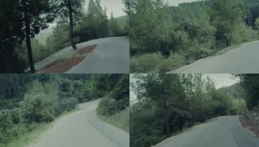 在森林道路上开车高清在线视频素材下载