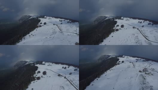 春天的雪在日内瓦附近的山上，沙勒维，法国高清在线视频素材下载