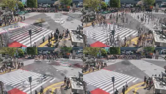 行人穿过东京涩谷高清在线视频素材下载