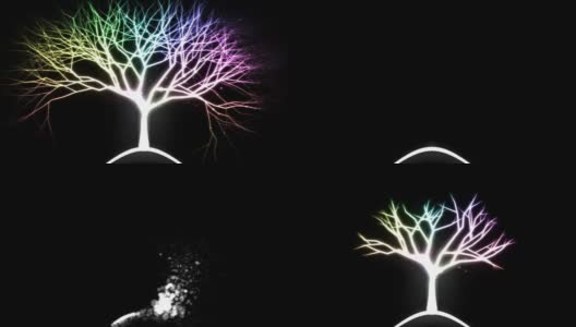 光粒子树-彩虹高清在线视频素材下载