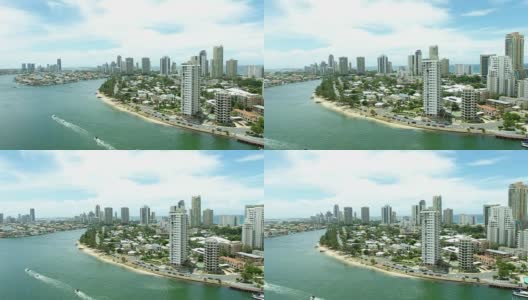 全景河冲浪者天堂，黄金海岸，澳大利亚高清在线视频素材下载