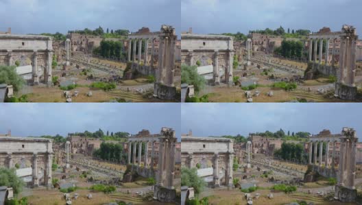罗马广场的总体规划。古罗马遗址:土星的模板高清在线视频素材下载