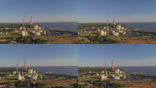 马里兰州纽堡市附近的大型热电厂，位于波托马克河岸边。高清在线视频素材下载