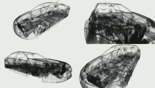 虚拟线框车- 1080p高清在线视频素材下载