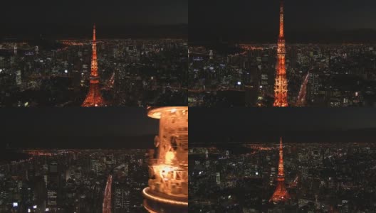 TokyoTower夜间高清在线视频素材下载