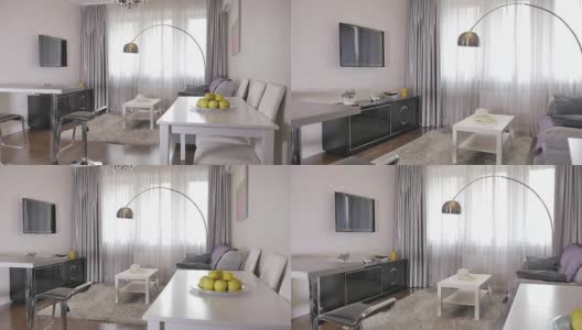 新公寓里时尚的客厅高清在线视频素材下载