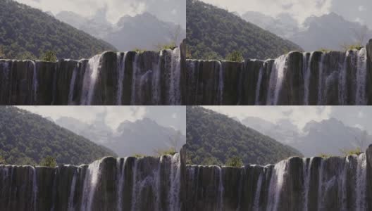 中国蓝月亮谷国家公园的4K瀑布。高清在线视频素材下载