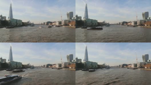 伦敦泰晤士河轮渡交通高清在线视频素材下载