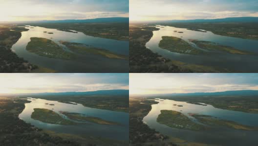 鸟瞰赞比西河，赞比亚高清在线视频素材下载