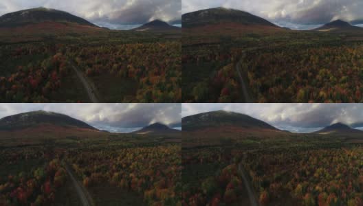 新英格兰秋季树叶无人机4K高清在线视频素材下载