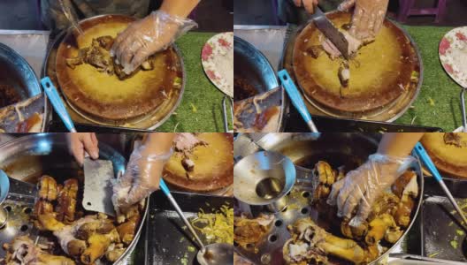 猪腿饭泰国食品高清在线视频素材下载