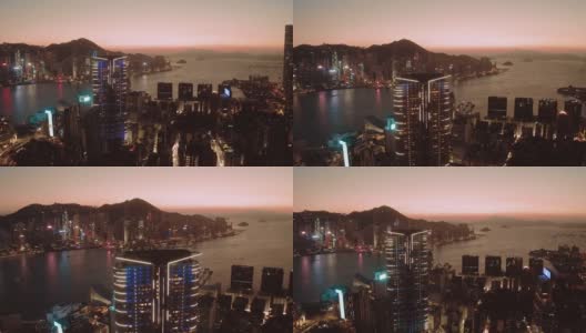 从天空中看到的香港城市景观高清在线视频素材下载