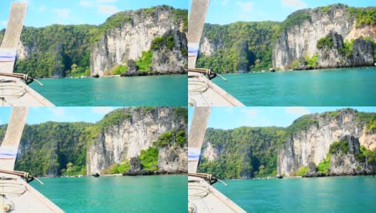 长尾船传统旅游泰国甲米岛高清在线视频素材下载