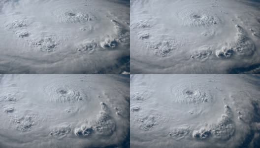 一个清晰的大飓风的卫星视图。高清在线视频素材下载