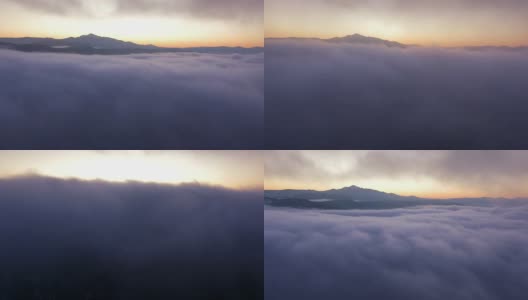 空中-从云层中移动高清在线视频素材下载