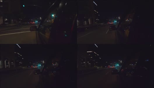 导演在加州的一个晚上开着一辆4k慢镜头的车高清在线视频素材下载