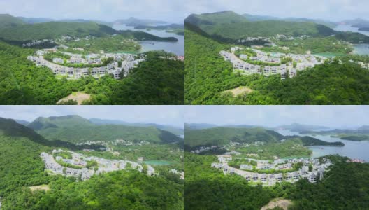 香港西贡镇大孟仔村的无人机照片高清在线视频素材下载