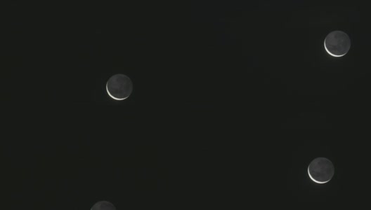 月亮带着一弯新月落下高清在线视频素材下载