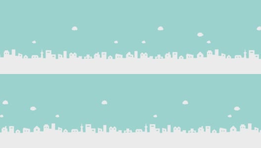 简单的循环动画视频的城市景观插图。高清在线视频素材下载