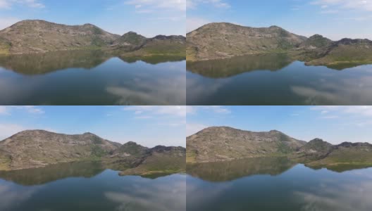 自然湖泊景观在水位上的反射加速高清在线视频素材下载