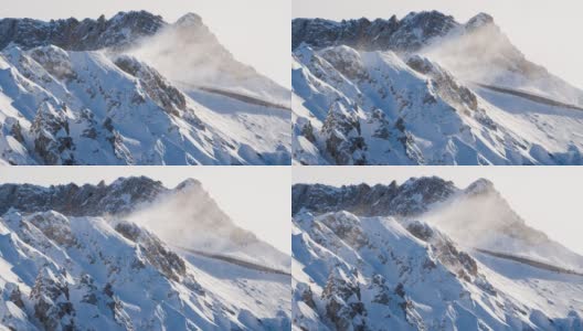 冬日阳光明媚的高山景观高清在线视频素材下载