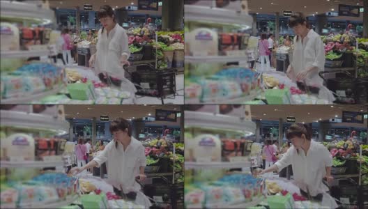 亚洲女人在超市购物高清在线视频素材下载