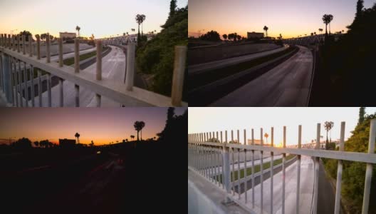 从人行天桥看日落，1080p高清在线视频素材下载