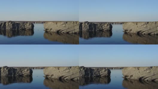 在沙漠的新地岛的北冰洋的夏季风景海岸线。高清在线视频素材下载