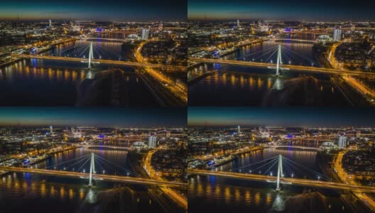 Hyperlapse:科隆城市夜景，德国高清在线视频素材下载