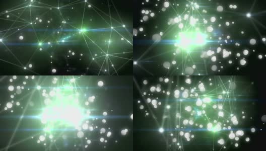 连接的光点与绿色的光从一个点移动到另一个点，而这里是气泡动画高清在线视频素材下载