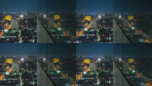 抽象交通反射窗夜高清在线视频素材下载
