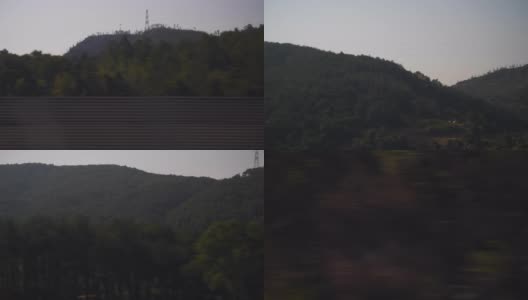 白天时间成都到广州火车公路旅行乘客侧座位窗pov全景4k中国高清在线视频素材下载