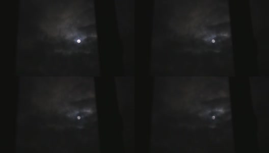 透过窗户看到满月。满月和云彩。高清在线视频素材下载