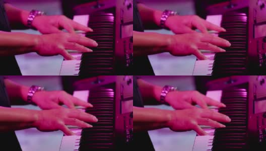 音乐家手弹钢琴高清在线视频素材下载
