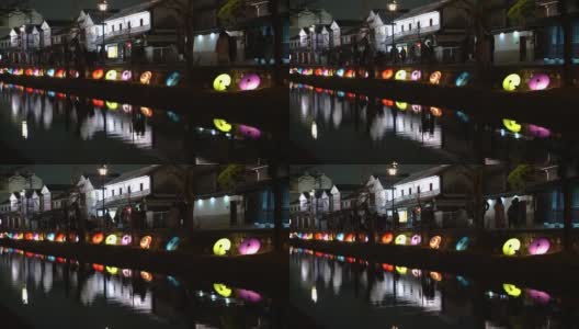 冈山县仓木市著名的旅游景点夜景高清在线视频素材下载