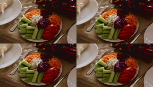 婚宴沙拉盘高清在线视频素材下载
