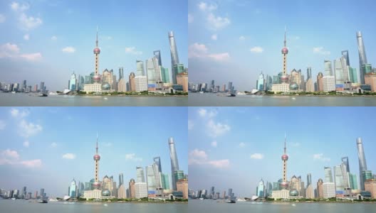 天际线，现代建筑景观上海在日出时间间隔4k高清在线视频素材下载
