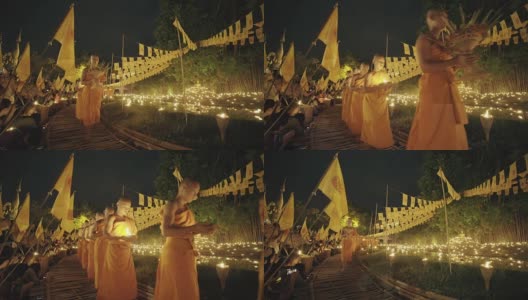 泰国清迈盘涛寺的佛教僧侣高清在线视频素材下载